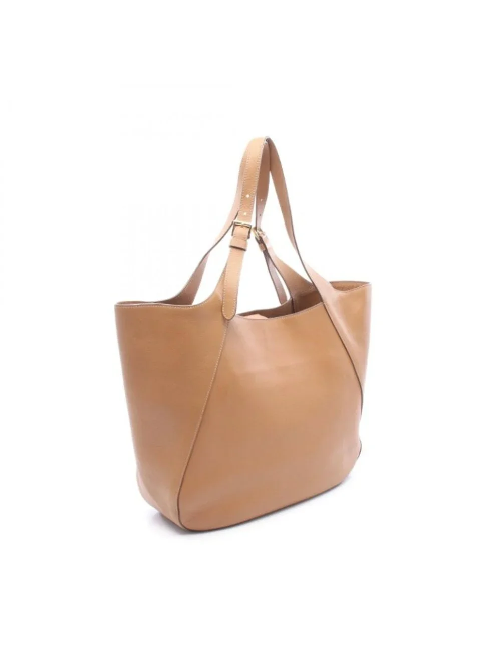 Prada Tote Bag Logo Camel Leather
